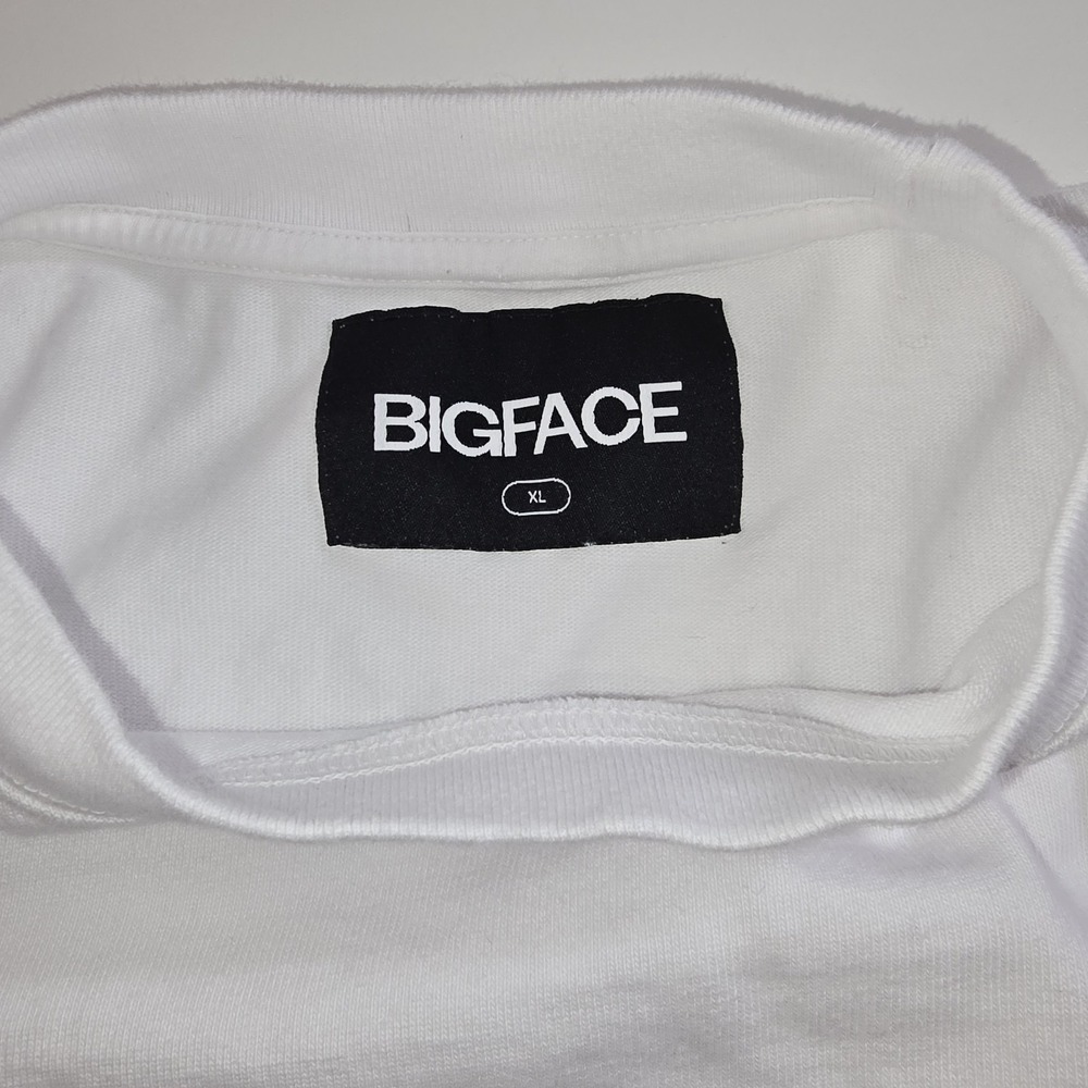 BIGFACE Coffee Oversized Heavyweight T-Shirt White XL 365 GSM Combed Cotton USA - Picture 4 of 12